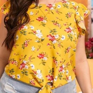 Plus Floral Print Top